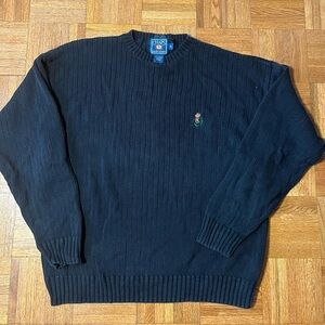 Vintage Chaps Ralph Lauren Men's Black Sweater  XL